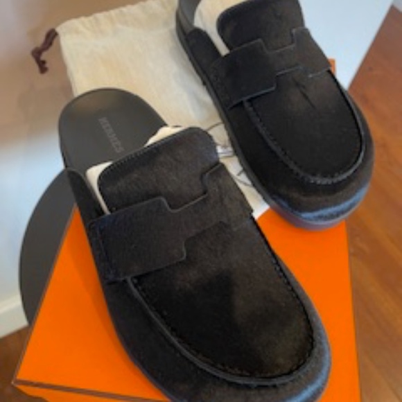 ❌ SOLD!❌ - HERMES- Go Mule in moire calfskin Black- size 38 - Picture 2 of 7